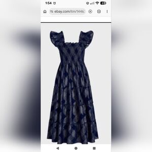 The Hill House Home The Ellie Nap Dress in Navy Glitter Check (XS)